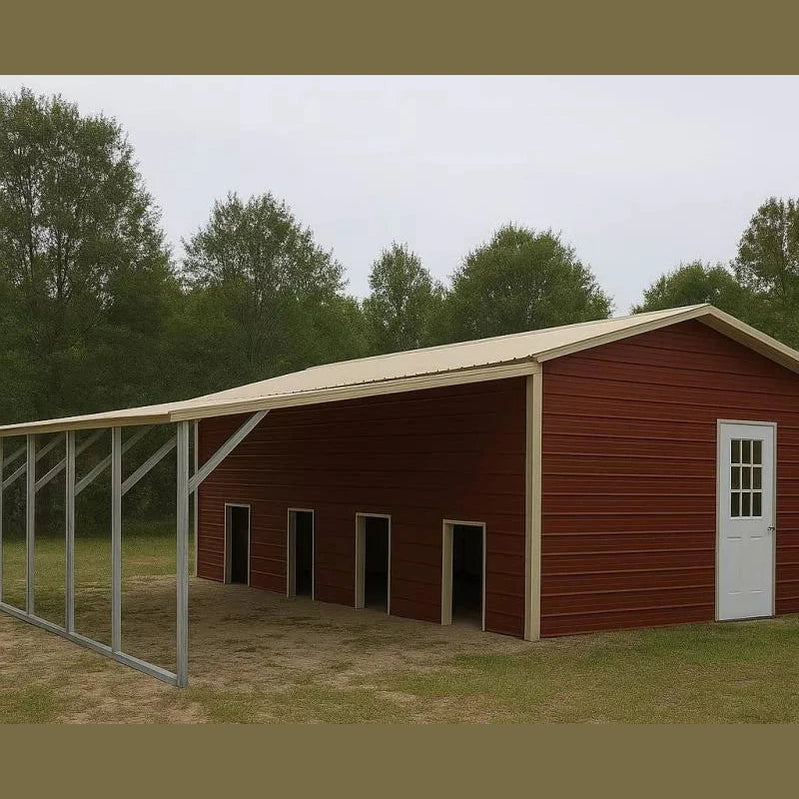 12' x 25' x 8'/6' Dog Kennel w/ whelp pen and 12' lean