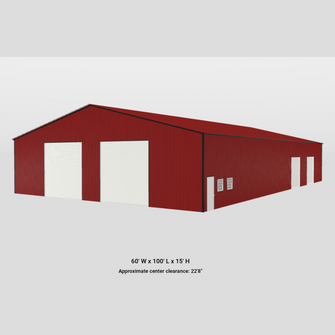 60'x100'x15' Commercial Metal Building
