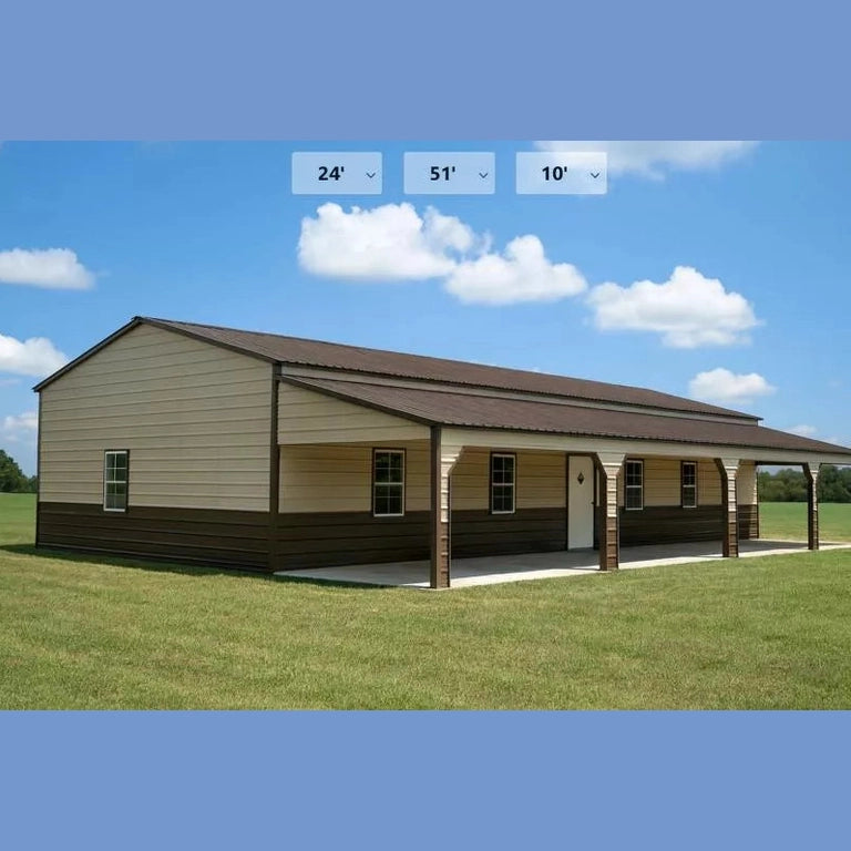 24' x 50' x 10' Barndominium Shell