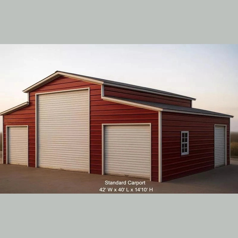 42'x40'x14'/10' Triple Wide Enclosed Barn