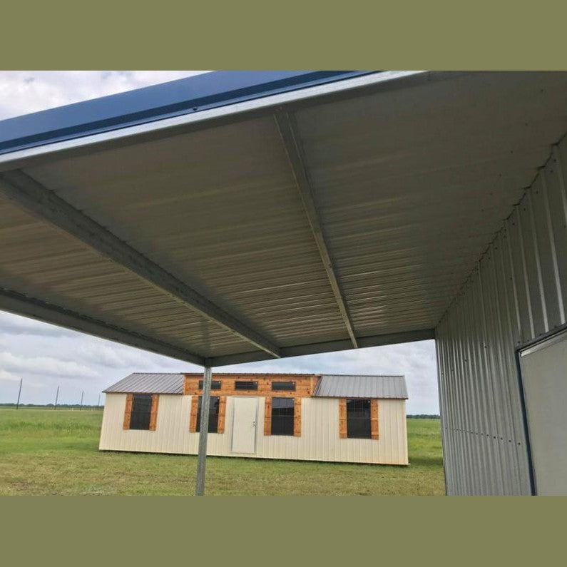 Ready Built Steel 39 x 20 x 12/8 TEXAS ONLY STEEL POST FRAME GARAGE