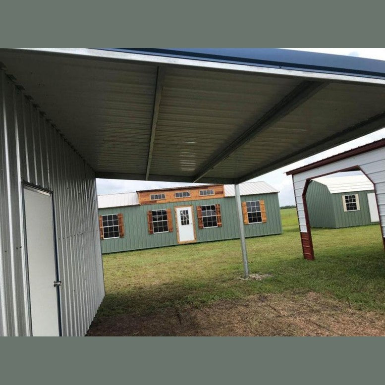 Ready Built Steel 39 x 20 x 12/8 TEXAS ONLY STEEL POST FRAME GARAGE