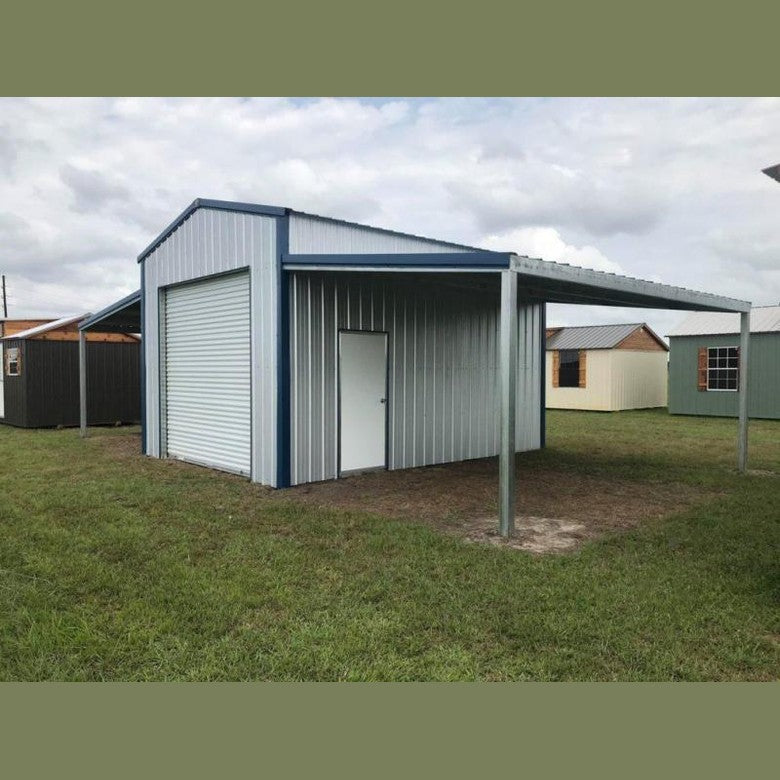 Ready Built Steel 39 x 20 x 12/8 TEXAS ONLY STEEL POST FRAME GARAGE