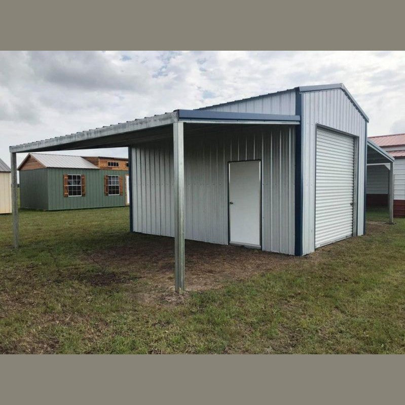 Ready Built Steel 39 x 20 x 12/8 TEXAS ONLY STEEL POST FRAME GARAGE