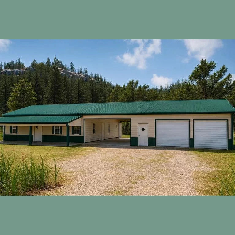 64' x 90' x 10'/8' Residential Barndo Shell Metal