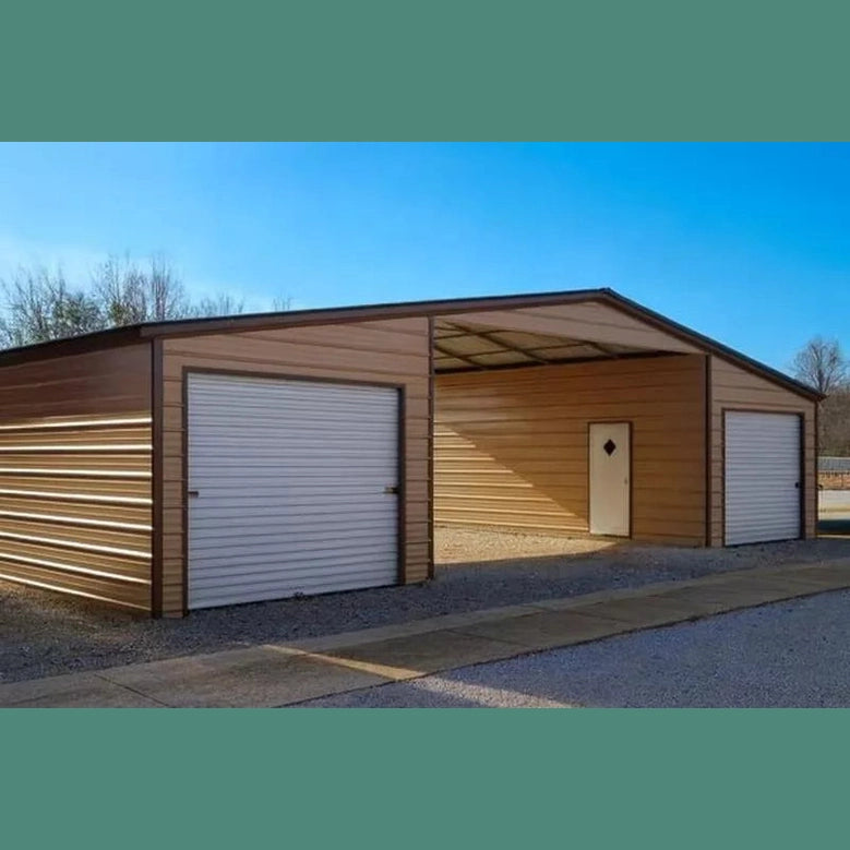 44' x 30' x 12'/9' Straight Roof Triple Wide Barn Equipment Storage, Boats, RV, Tractors