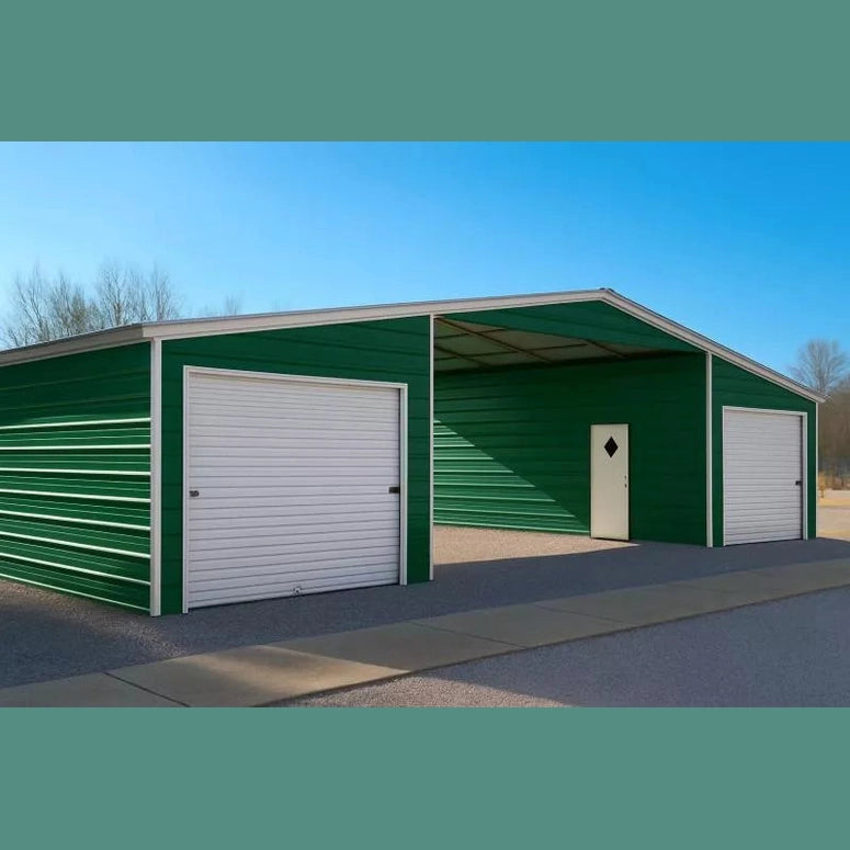 44' x 30' x 12'/9' Straight Roof Triple Wide Barn Equipment Storage, Boats, RV, Tractors