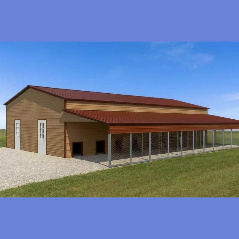 36' x 50' x 10' Ten Bay Dog Kennel with Cat Room
