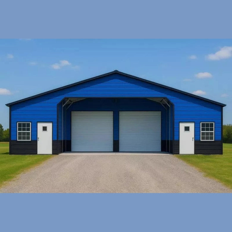 48' x 40' x 12'/9' Triple-Wide Workshop Garage Barn