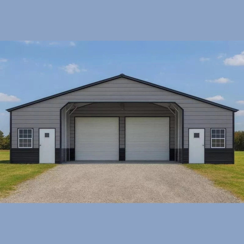 48' x 40' x 12'/9' Triple-Wide Workshop Garage Barn
