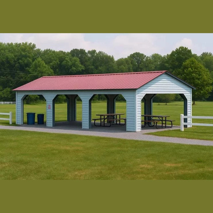 20' x 35' x 8' Pavilion Style Cover Carport