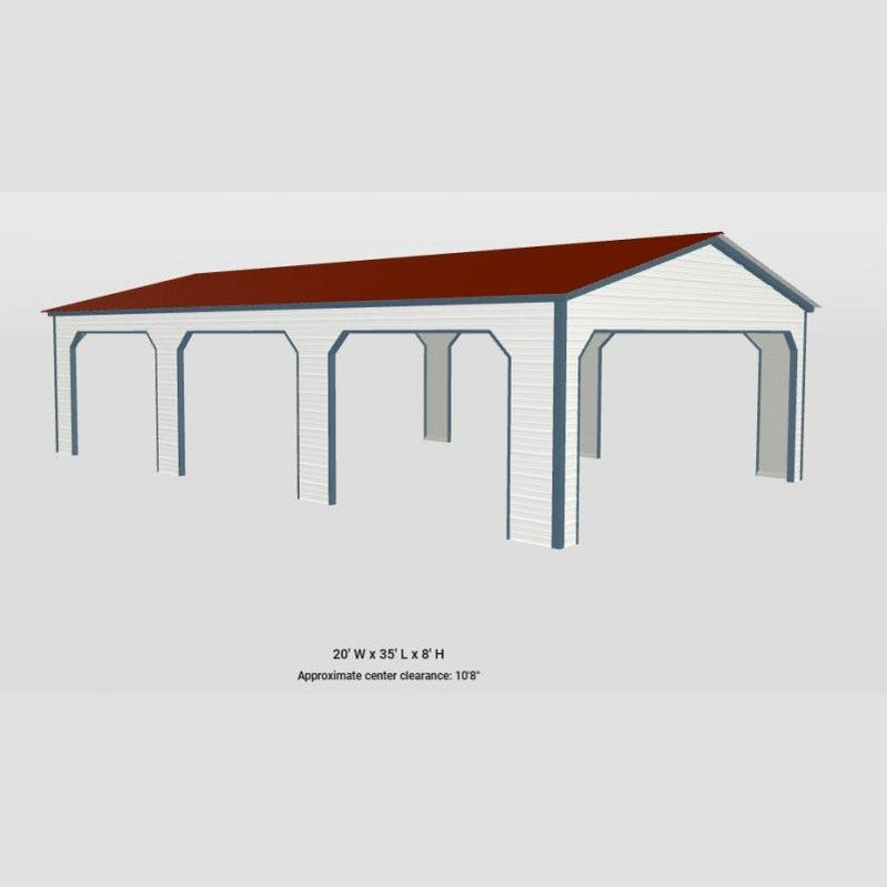 20' x 35' x 8' Pavilion Style Cover Carport