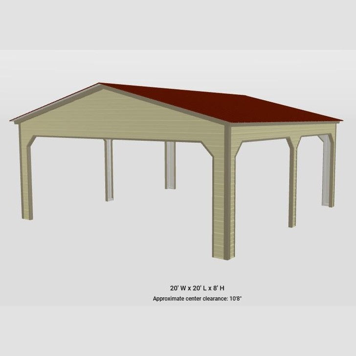 20' x 20' x 8' Pavilion Style Cover Carport