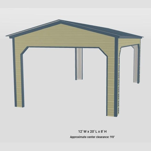 12' x 20' x 8' Pavilion Style Cover Carport