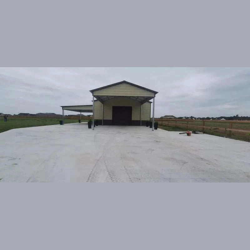 30' x 40' x 12' with Front & Side Leans Combo Garage Carport