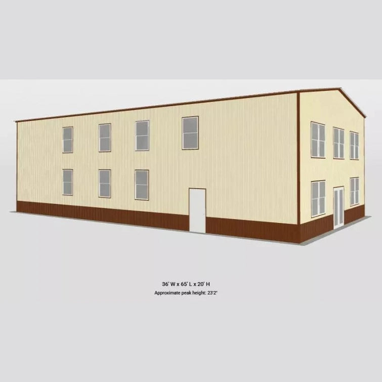 36' x 65' x 20' Two-Story Barndominium Shell Metal Building