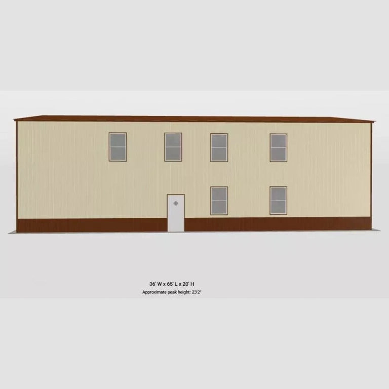 36' x 65' x 20' Two-Story Barndominium Shell Metal Building