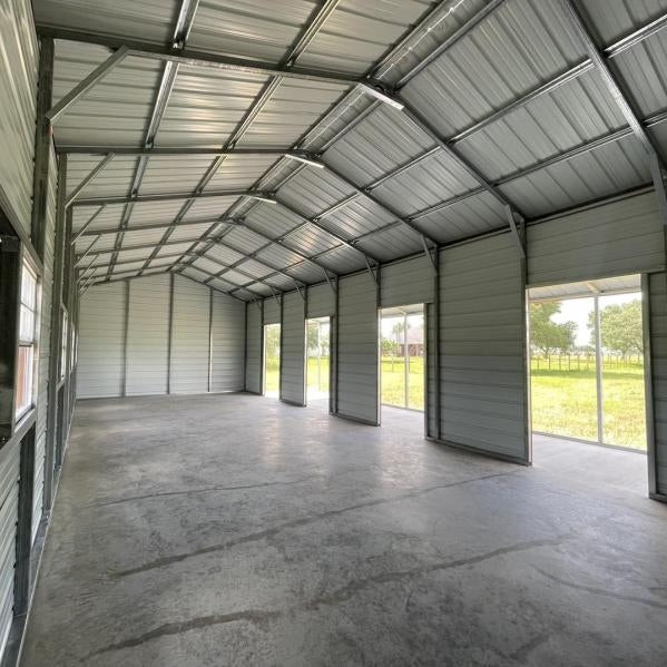 15' x 45' x 11' Horse Stall Barn with Lean To