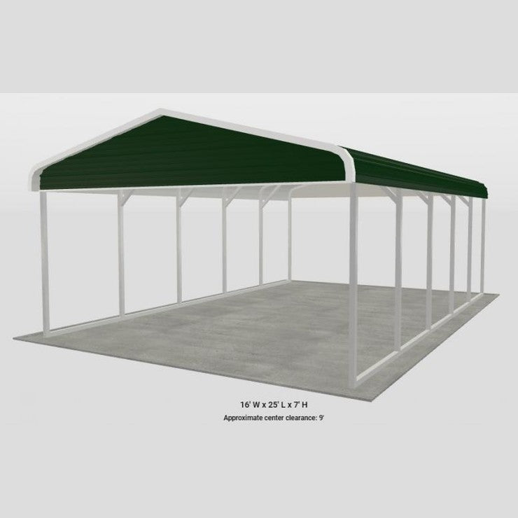 16' x 25' x 7' Regular Roof Carport