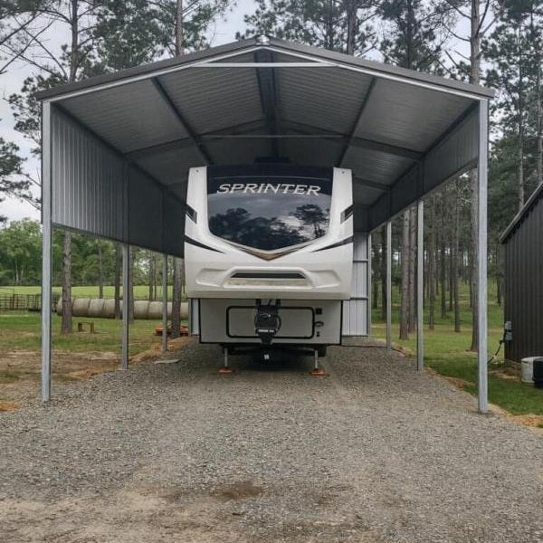 Ready Built Steel TEXAS ONLY - 18' x 45' x 12' Steel Pole Frame RV Cover Carport