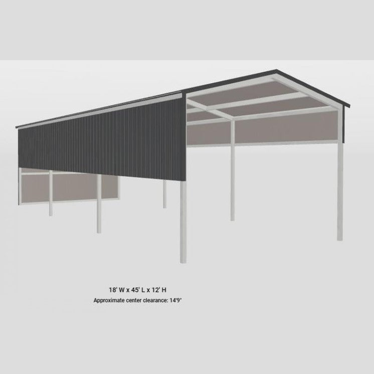 Ready Built Steel TEXAS ONLY - 18' x 45' x 12' Steel Pole Frame RV Cover Carport