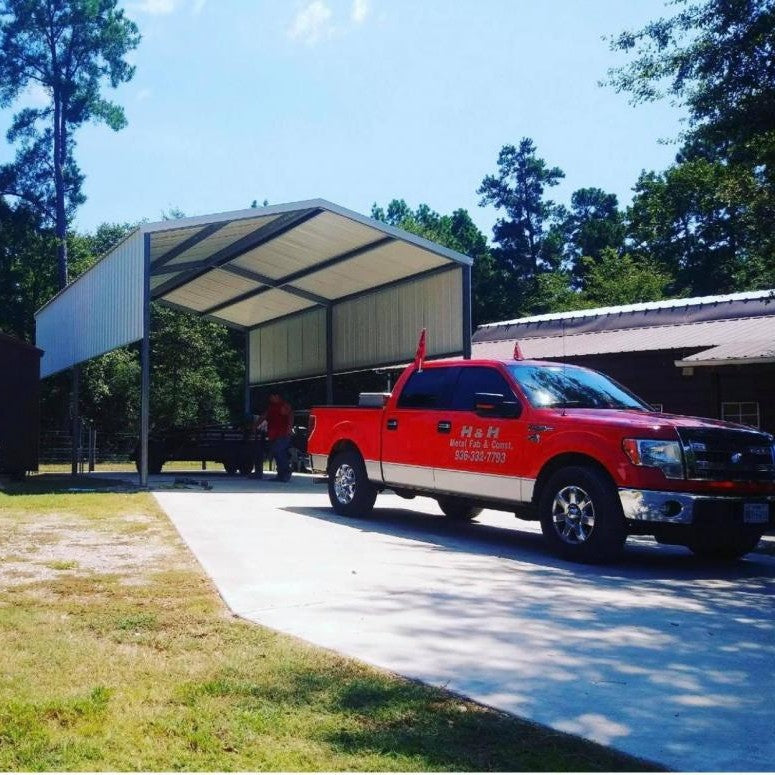Ready Built Steel TEXAS ONLY - 20' x 40' x 12' Galvanized Steel Post Frame RV Cover