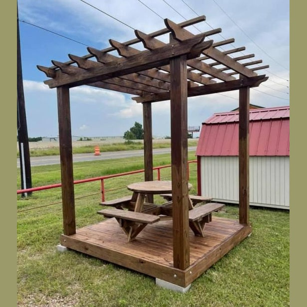 2025 Tex Shed 8' x 8' x 9.5' Decked Pergola