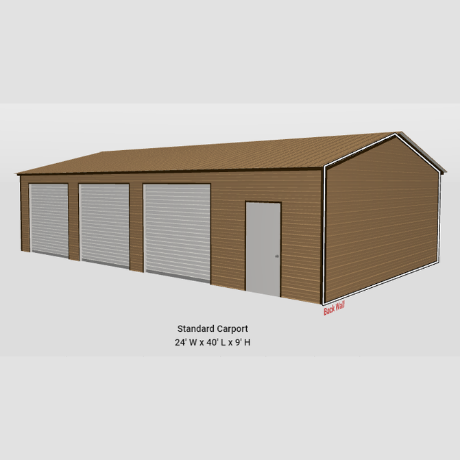 24'x40'x9' Three Car Garage Workshop