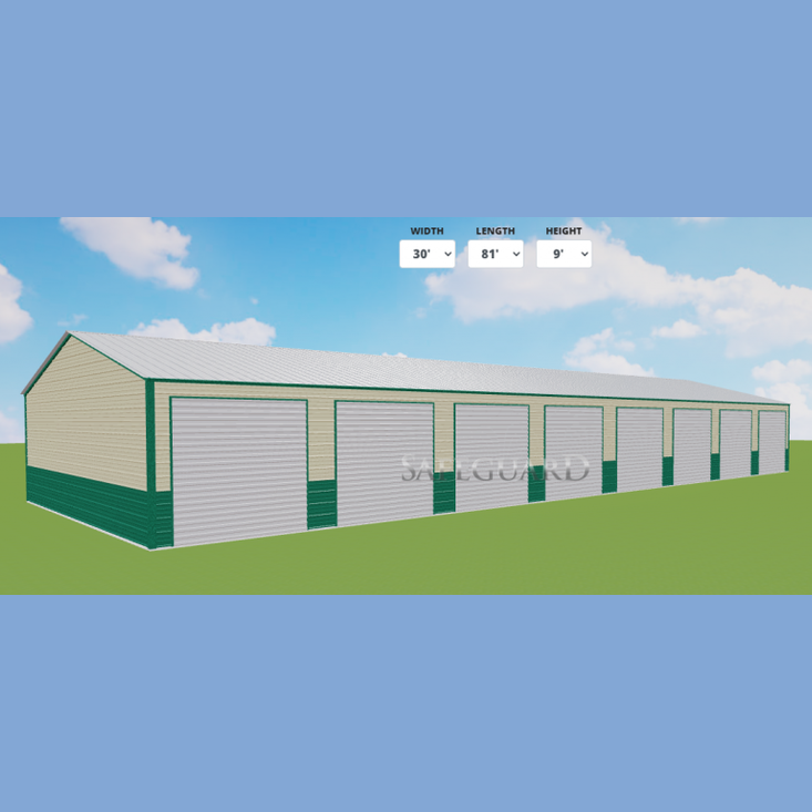 30'x80'x9' Sixteen Unit Storage