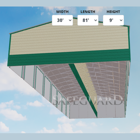 30'x80'x9' Sixteen Unit Storage