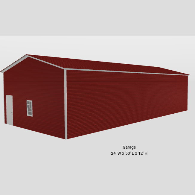 24' x 45' x 12' Side Entry 4 Car Garage Workshop