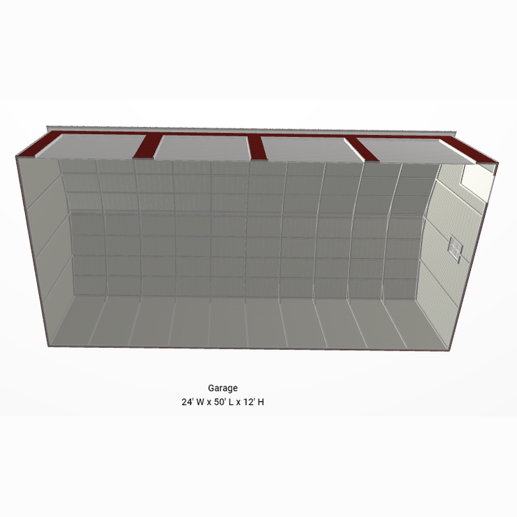 24' x 45' x 12' Side Entry 4 Car Garage Workshop