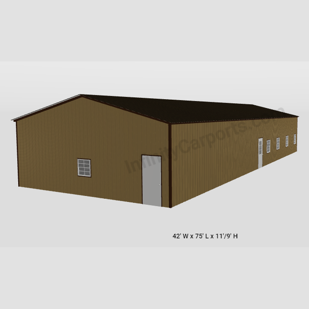 42'x75'x11' Barndo Shell with Garage