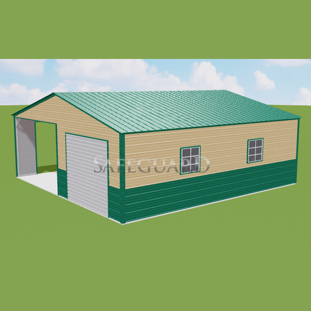 24'x25'x8' Side-Combo Garage Carport Shed
