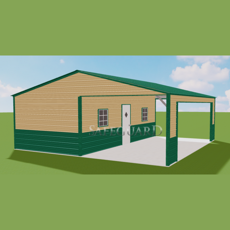 24'x25'x8' Side-Combo Garage Carport Shed