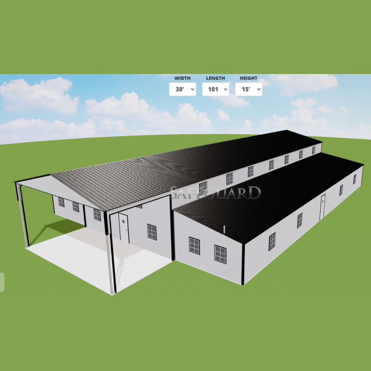 64'x100'x15' Church, Barndominium or Office Building