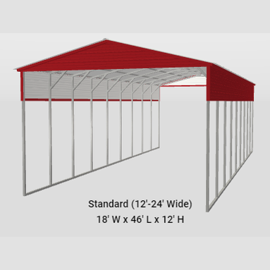 18' x 45' x 12' Vertical Roof RV Cover Carport