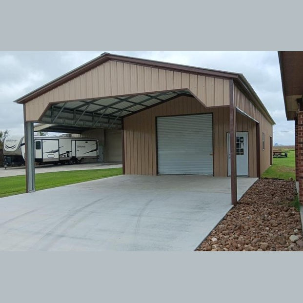 24' x 55' x 10' Combo Utility Garage Carport