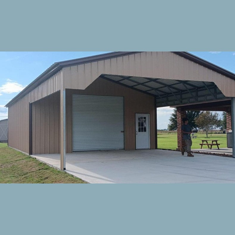 24' x 55' x 10' Combo Utility Garage Carport