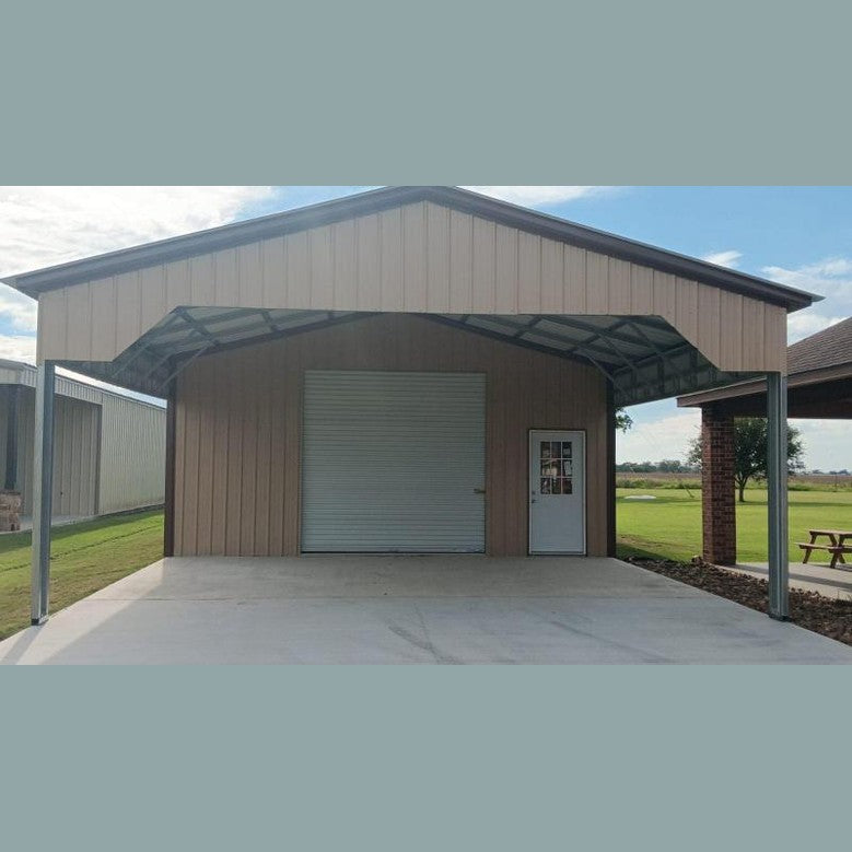 24' x 55' x 10' Combo Utility Garage Carport