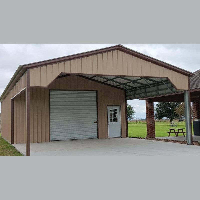 24' x 55' x 10' Combo Utility Garage Carport