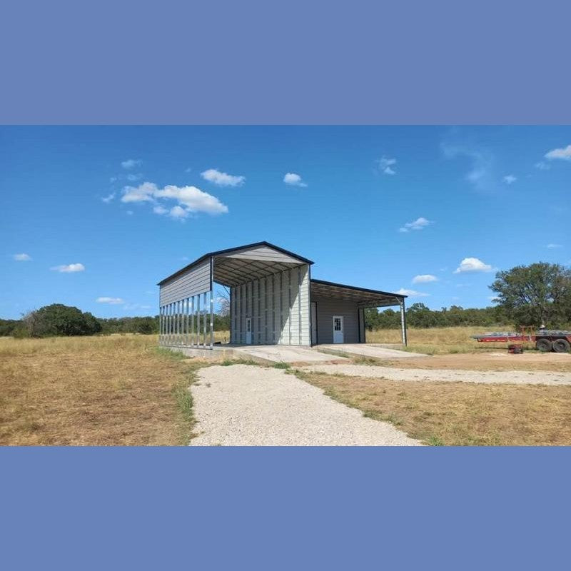 20'/24' x 45' x 16'/10' RV Cover Shed Combo Garage/RV Port