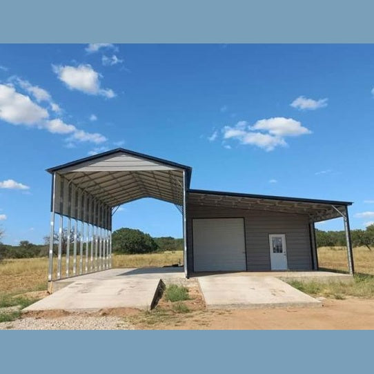 20'/24' x 45' x 16'/10' RV Cover Shed Combo Garage/RV Port