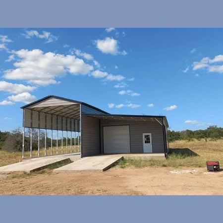 20'/24' x 45' x 16'/10' RV Cover Shed Combo Garage/RV Port