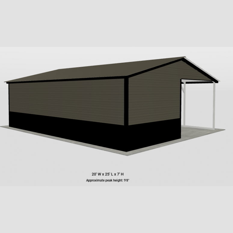20' x 25' x 7' Vertical Roof Animal Shelter Barn