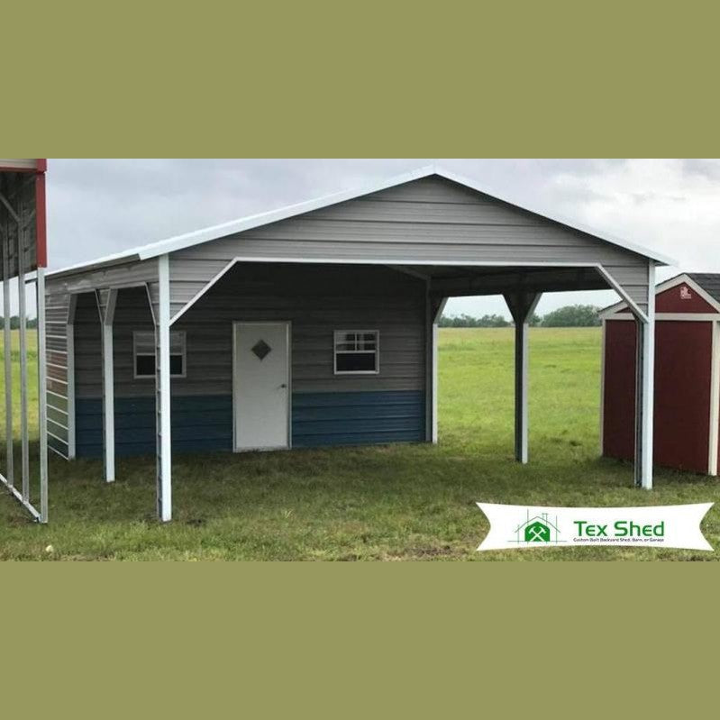 20' x 31' x 9' Two Car Carport - Shed Combo