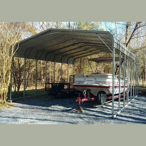 20' x 35' x 10' Regular Roof Two Car, Truck, Boat, Tractor Carport