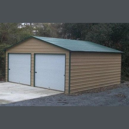 24' x 25' x 9' A-Frame Horizontal Roof Two Car Workshop Garage