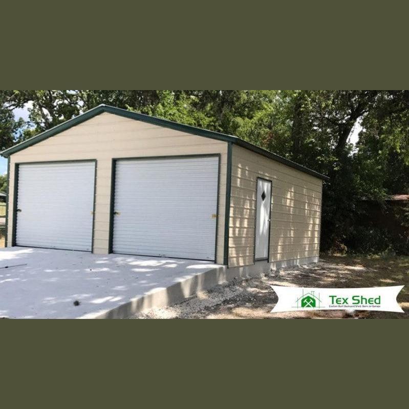24' x 25' x 9' Vertical Roof 2 Car Garage