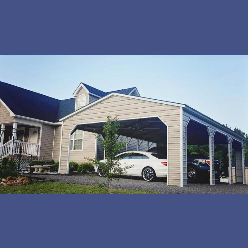 24' x 35' x 9' Deluxe Three Car / Truck / Boat Carport